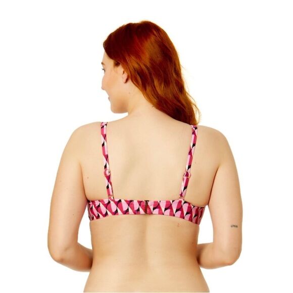 Women's Geo Print V-Wire Bikini Top Swimsuit Bathing Suit Size XL - Picture 7 of 8